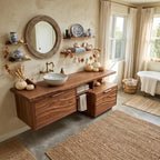 Mid Century Bathroom Vanity Ensuite, solid wood, built to order