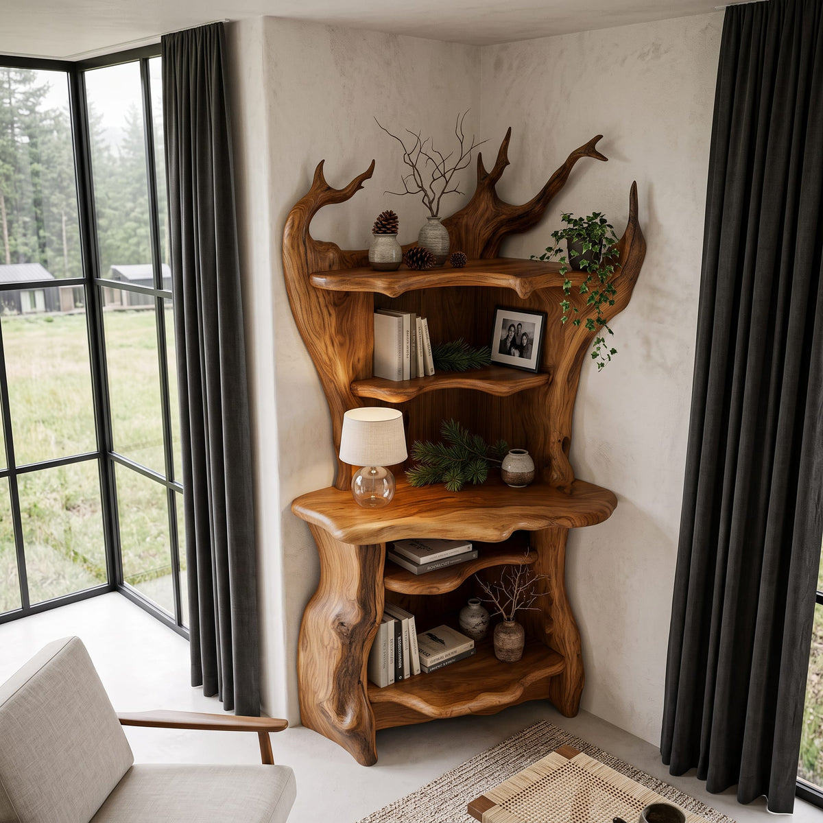 Live Edge Nook Bookshelf