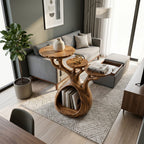Japandi Multi Level Side Table Lakeside Living Room, solid wood, built to order