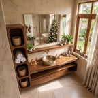 Handcrafted Reindeer Bathroom Vanity Nordic Retreat, solid wood, built to order
