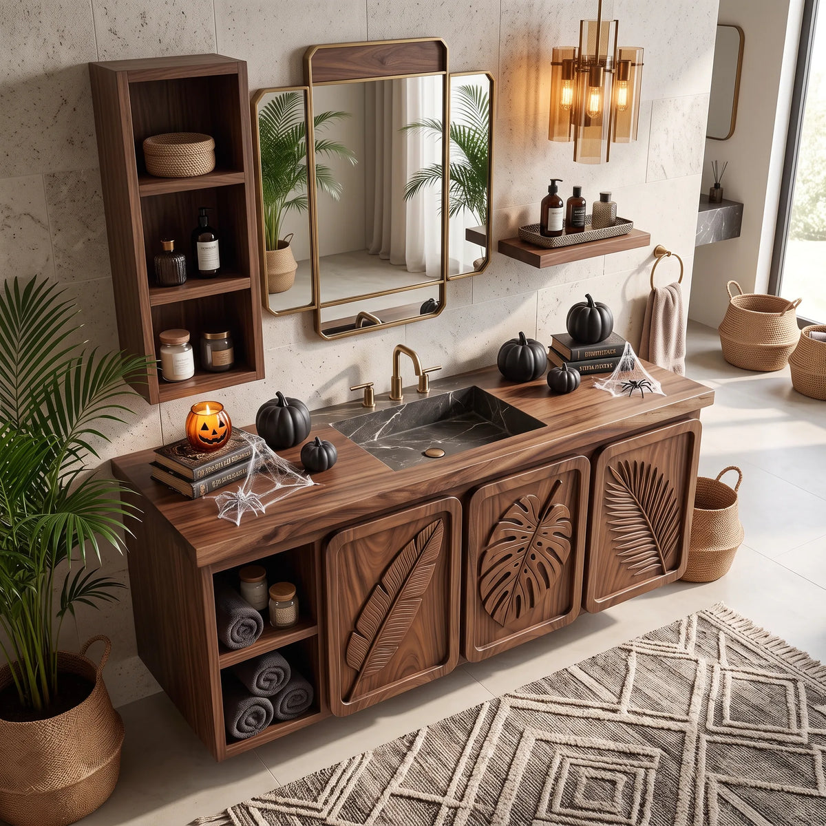 Organic Bathroom Vanity Boutique Hotel, solid wood, built to order, view 2