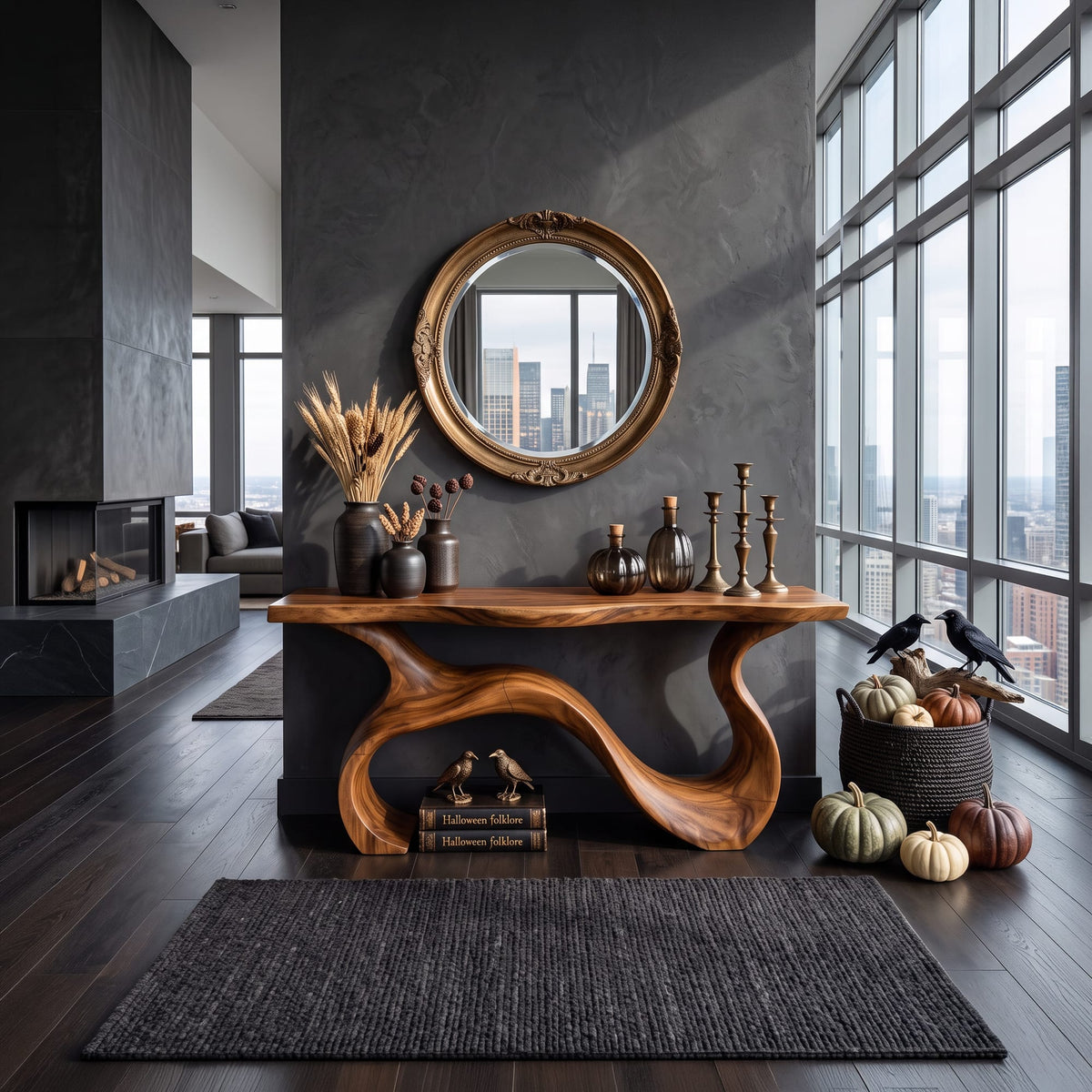 Organic Root Form Display Table, solid wood, built to order