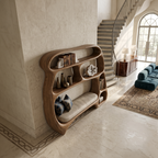 Contemporary Organic Bookshelf, solid wood, built to order, view 2