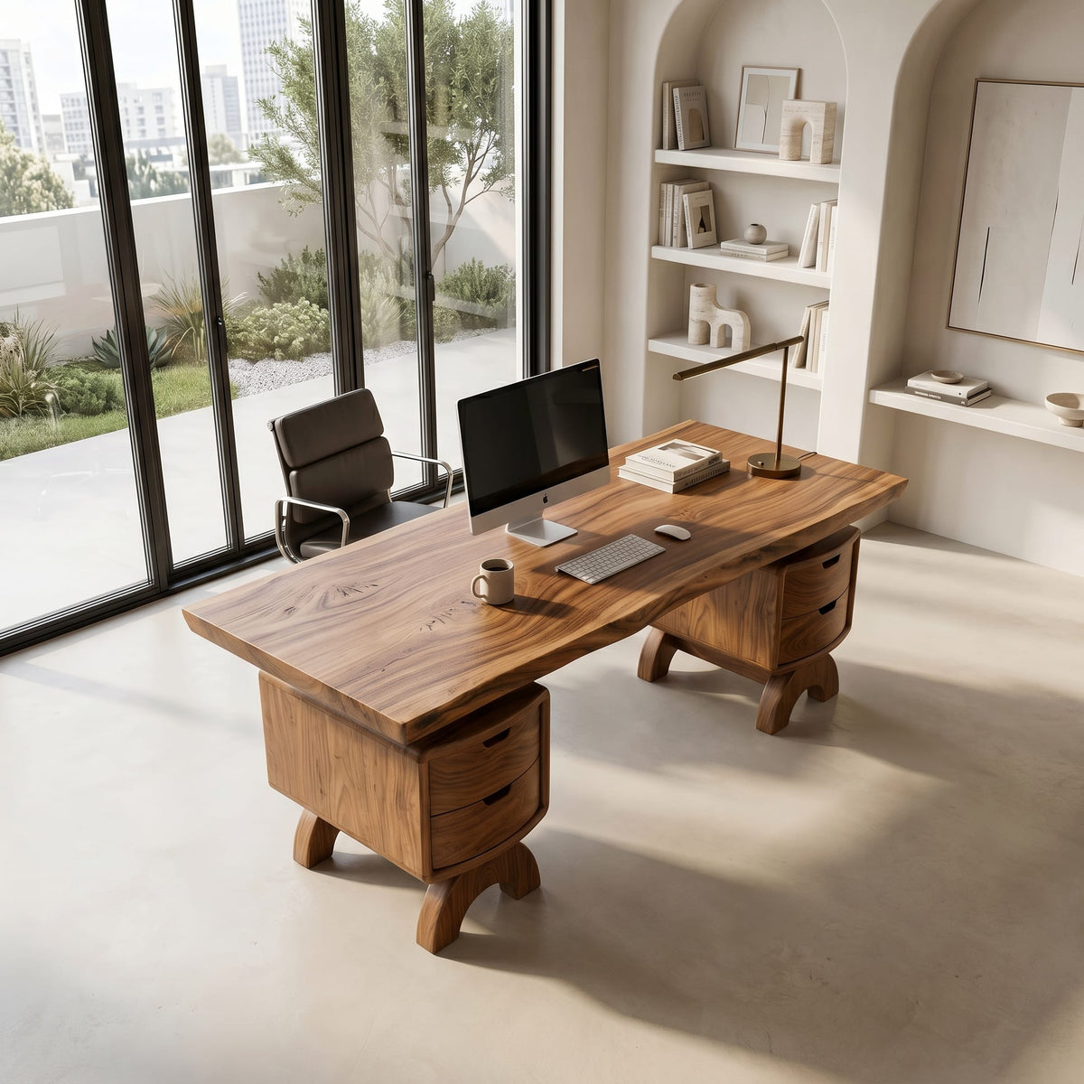 Contemporary Executive Desk Bedroom Office, solid wood, built to order