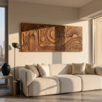 Mid Century Abstract Wood Wall Art, solid wood, built to order