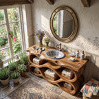 Mediterranean Live Edge Bathroom Vanity Bathroom, solid wood, built to order, view 2
