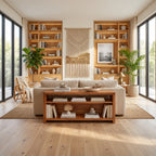 Organic Open Frame Console, solid wood, built to order