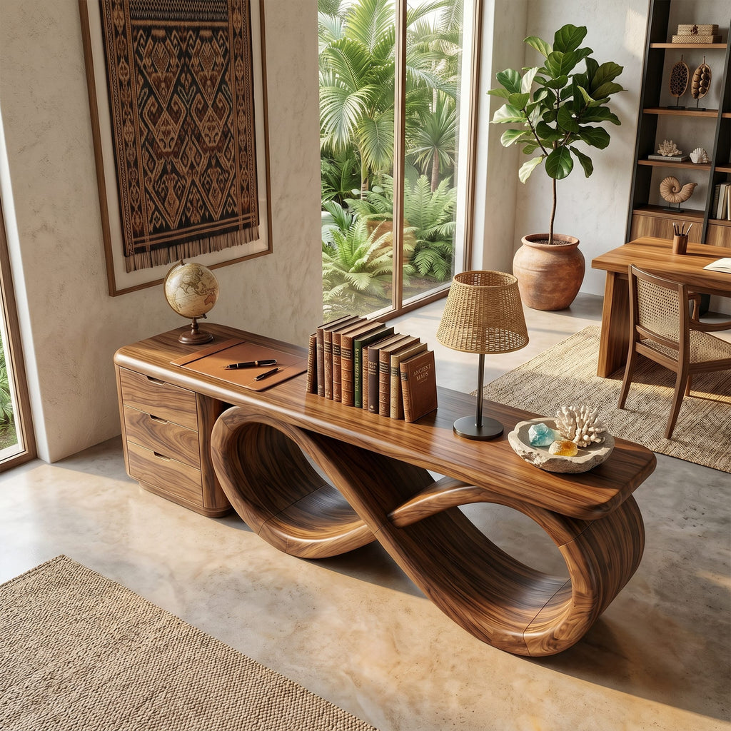 Modern Black Tree Console Table Residence, solid wood, built to order
