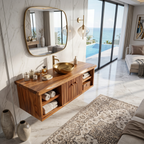 Minimalist Vanity Cabinet Bright Bathroom, solid wood, built to order, view 2