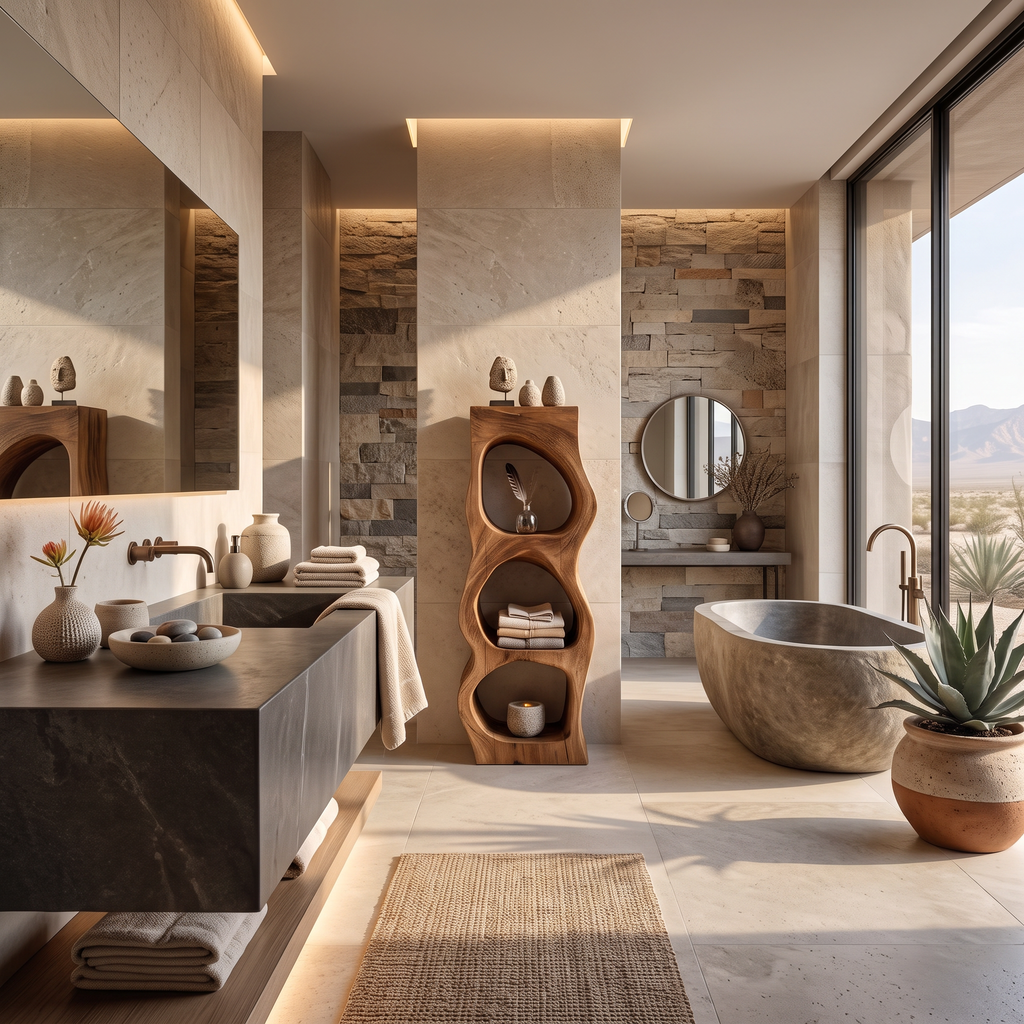 Organic Sculptural Bathroom Shelf for Towels Or Spa Essentials, solid wood, built to order, view 2