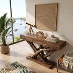 Organic Modern Twisted Root Console Table Entryway, solid wood, built to order, view 2