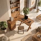 Contemporary Corner Executive Desk Home Office, solid wood, built to order