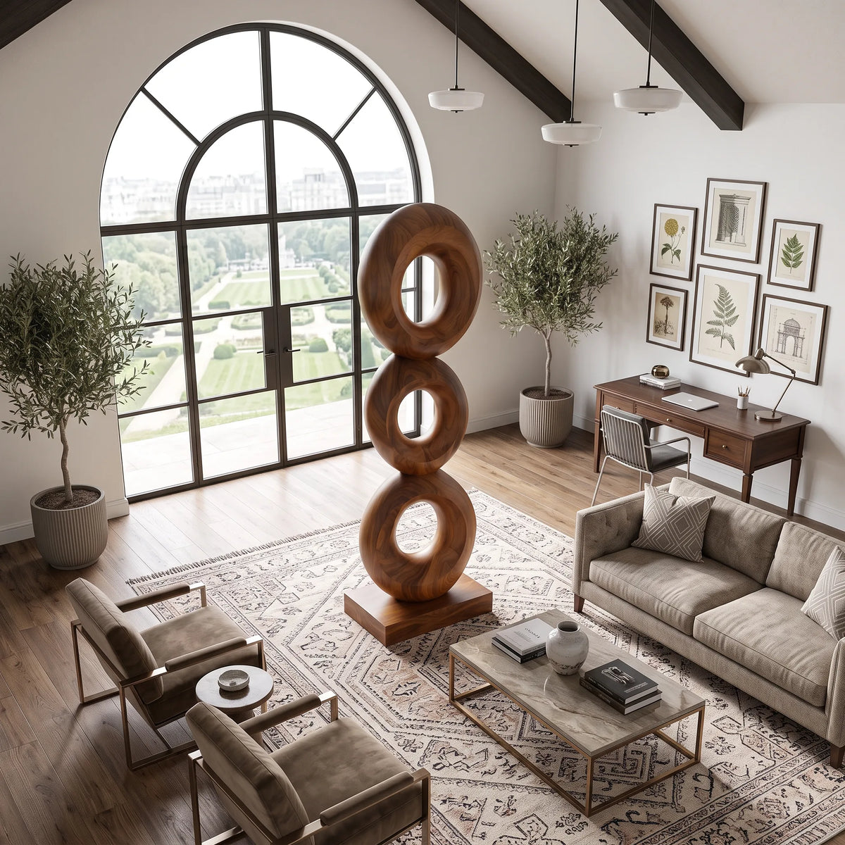 Organic Modern Sculpture, solid wood, built to order, view 2