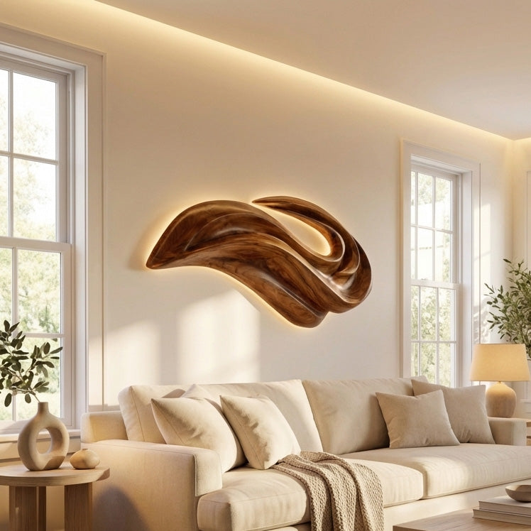 Modern Abstract Wall Art Design, solid wood, built to order, view 2