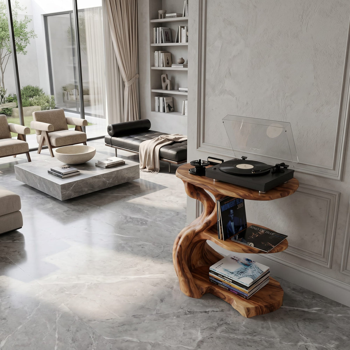 Handcrafted Media Stand Custom Living Room, solid wood, built to order
