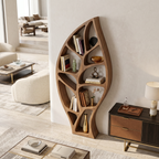 Minimalist Open Bookcase, solid wood, built to order, view 2