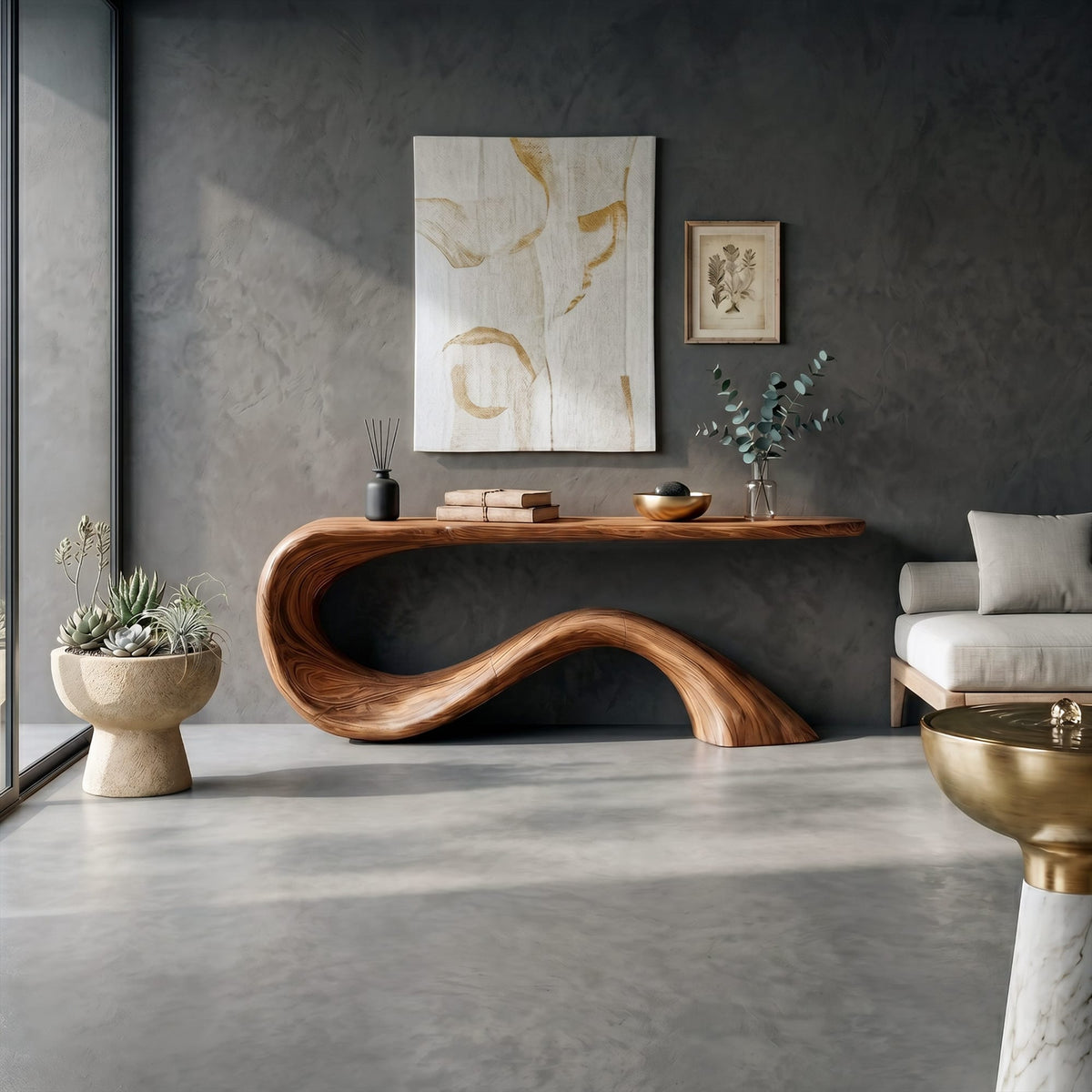 Live Edge Entryway Organic Console Table