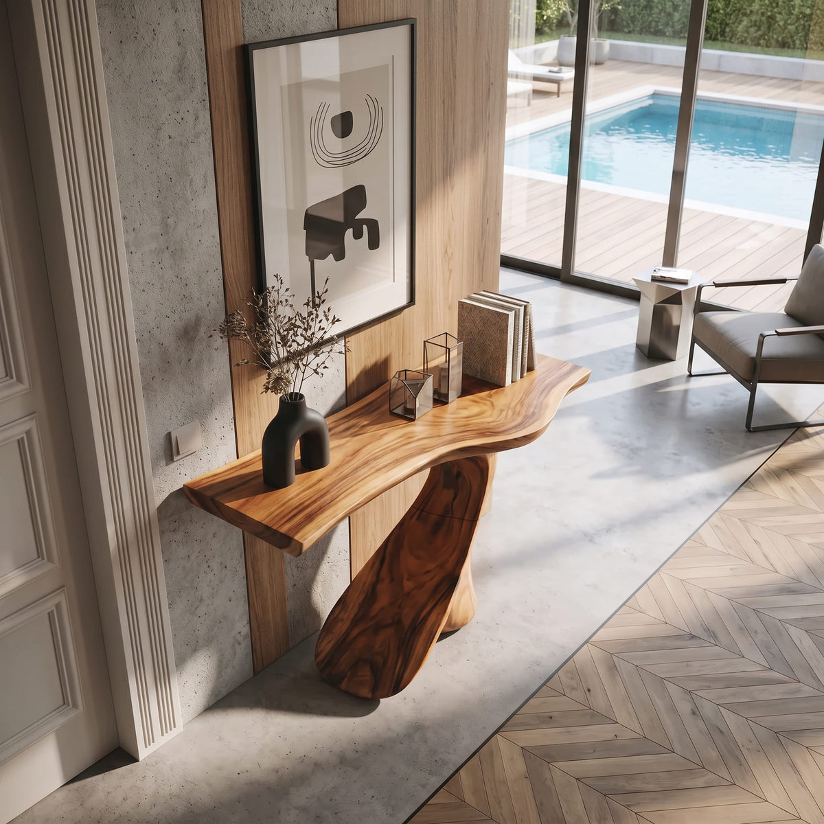 Chic Live Edge Console Table