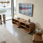 TV Console Architectural Wood Design, solid wood, built to order
