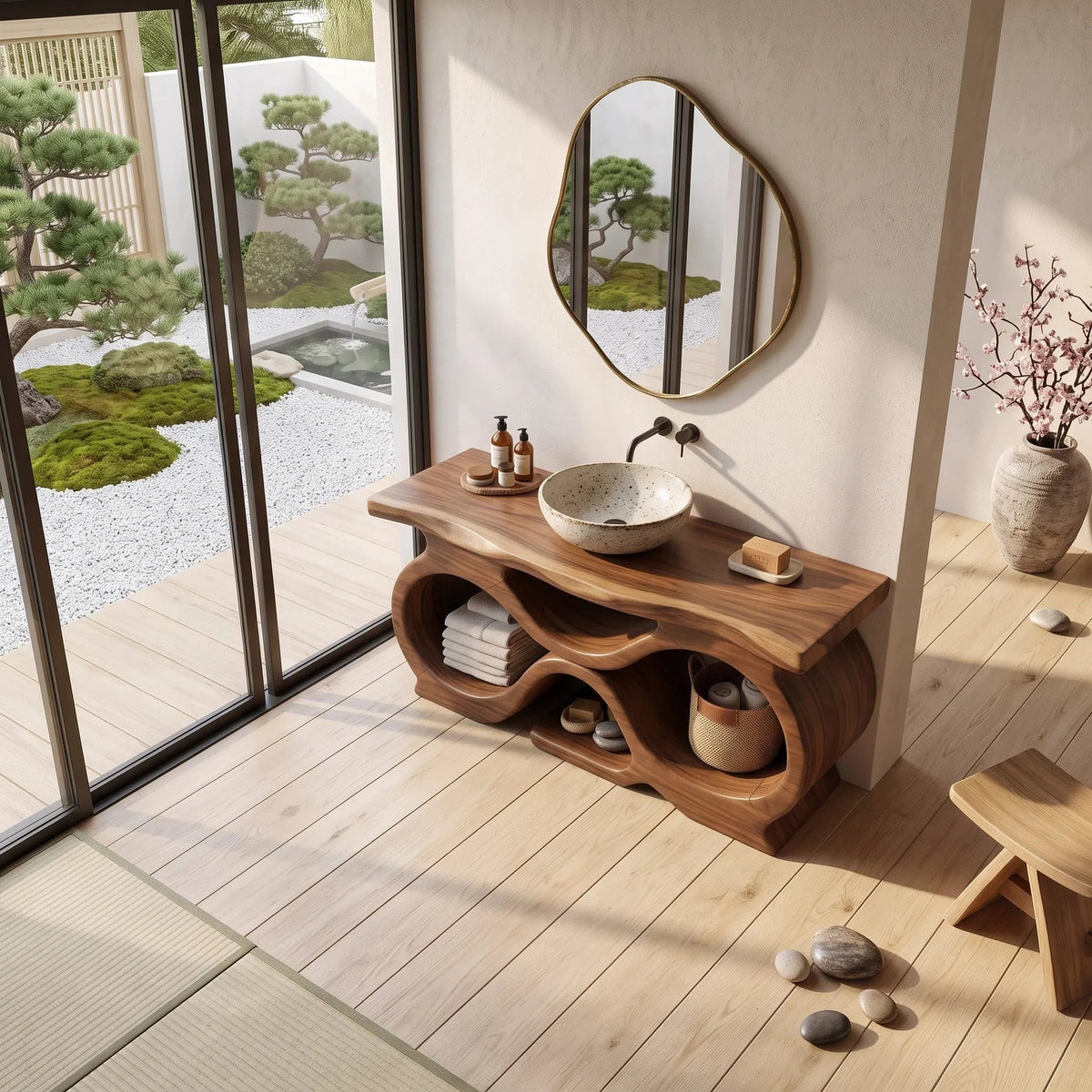 Farmhouse Bathroom Vanity Cabinet Tropical Bathroom, solid wood, built to order