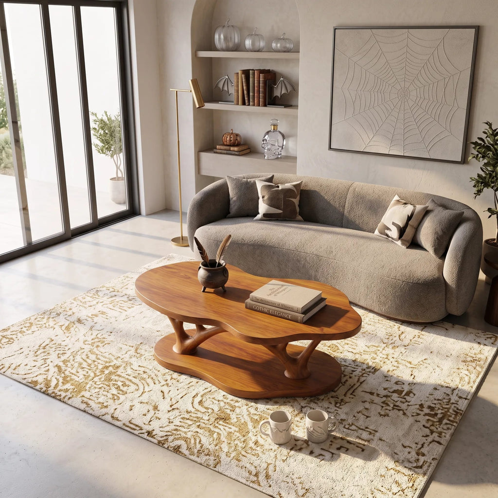 Minimalist Cross Base Table, solid wood, built to order