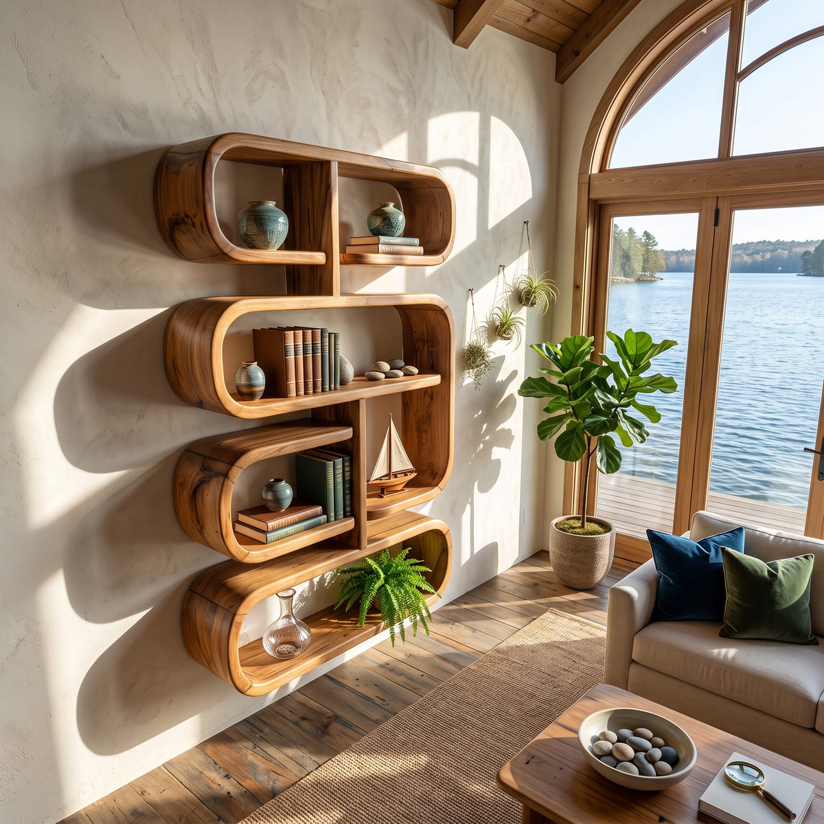 Mounted Mid Century Floating Shelf