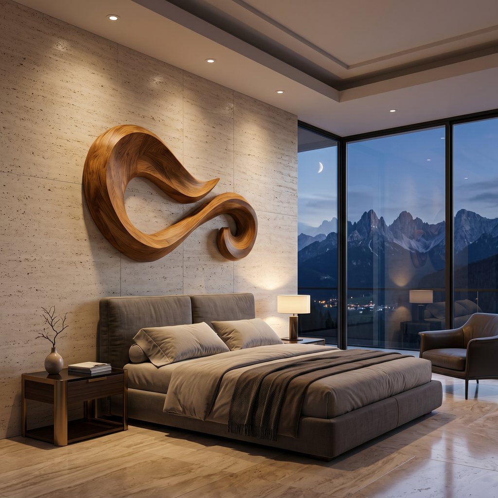 Organic Shape Wooden Wall Art, solid wood, built to order, view 2