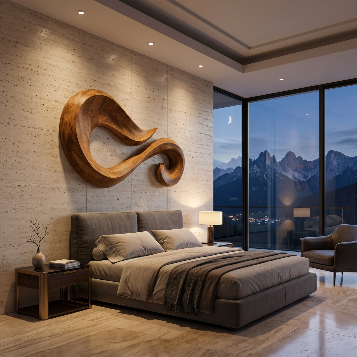 Organic Shape Wooden Wall Art, solid wood, built to order, view 2