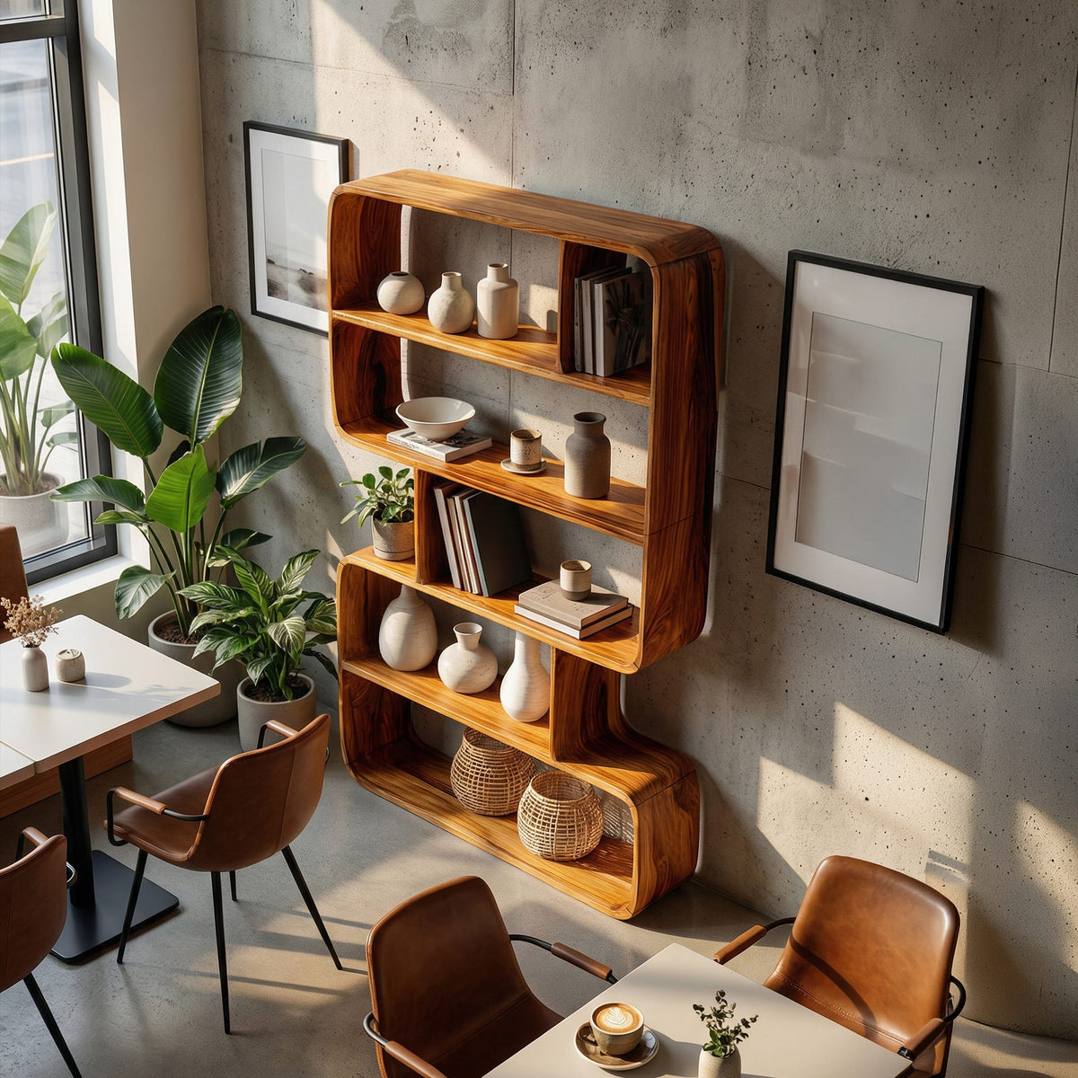 Sculptural Storage Bath Shelf