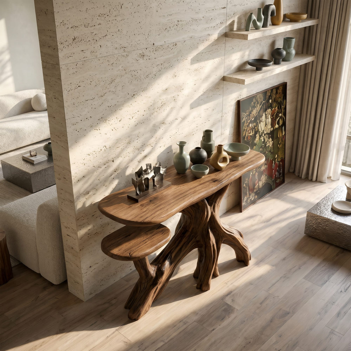 Japandi Minimal Solid Console Table