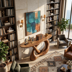 Modern Infinity Console Table Designer Interior, solid wood, built to order, view 2