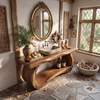 Mid Century Wood Bathroom Vanity Spa Bathroom, solid wood, built to order