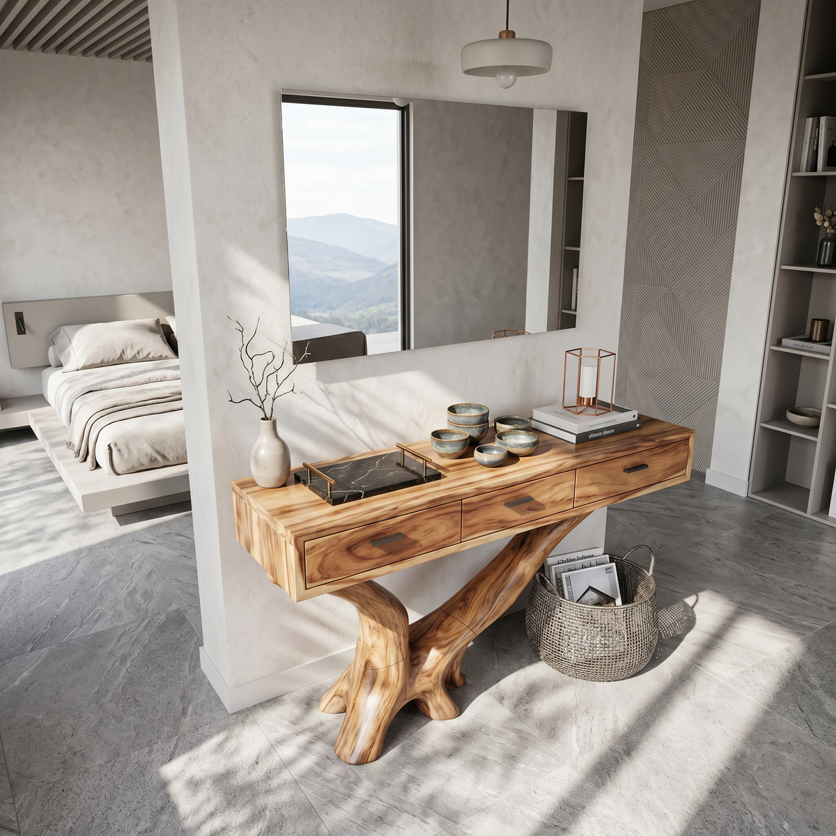 Live Edge Entryway Table, solid wood, built to order, view 2