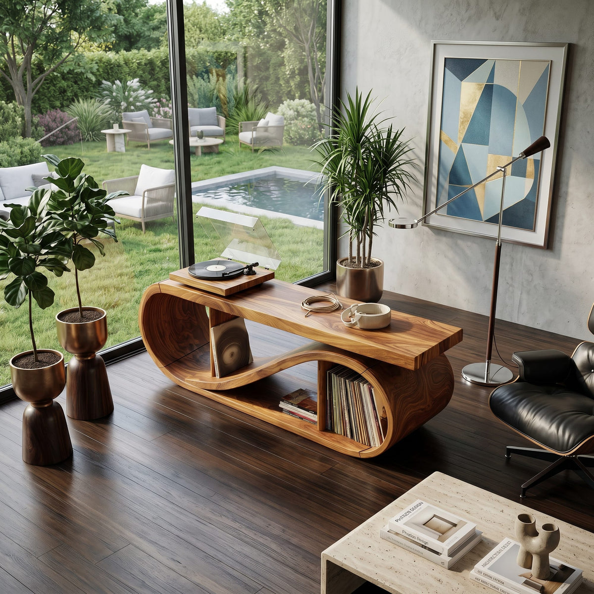 Wave Storage Record Stand