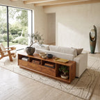 Minimalist Long Console Table, solid wood, built to order, view 2