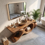 Mediterranean Bathroom Vanity Cabinet Villa, solid wood, built to order