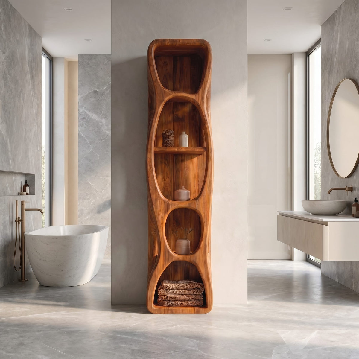 Sculptural Storage Vanity