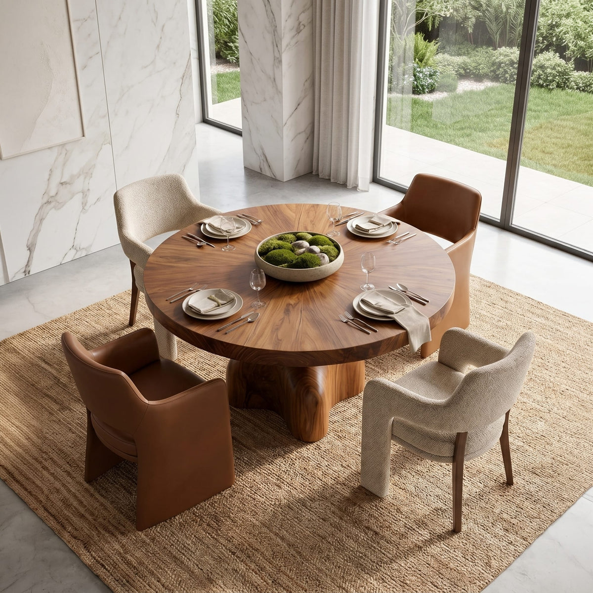 Pedestal Mid Century Dining Table