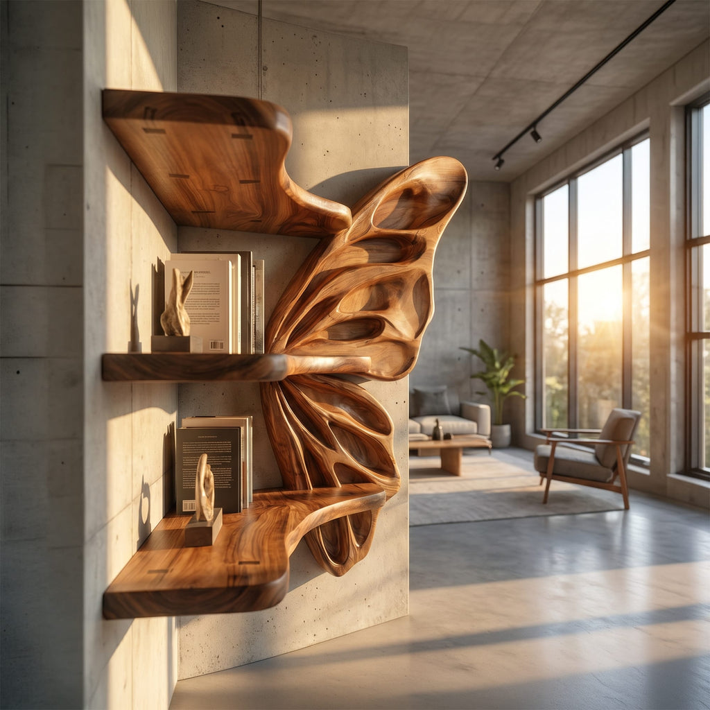Butterfly Live Edge Floating Shelf