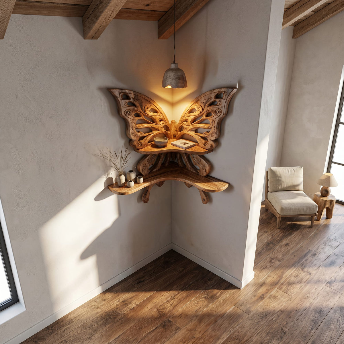 Live Edge Sculptural Floating Shelf