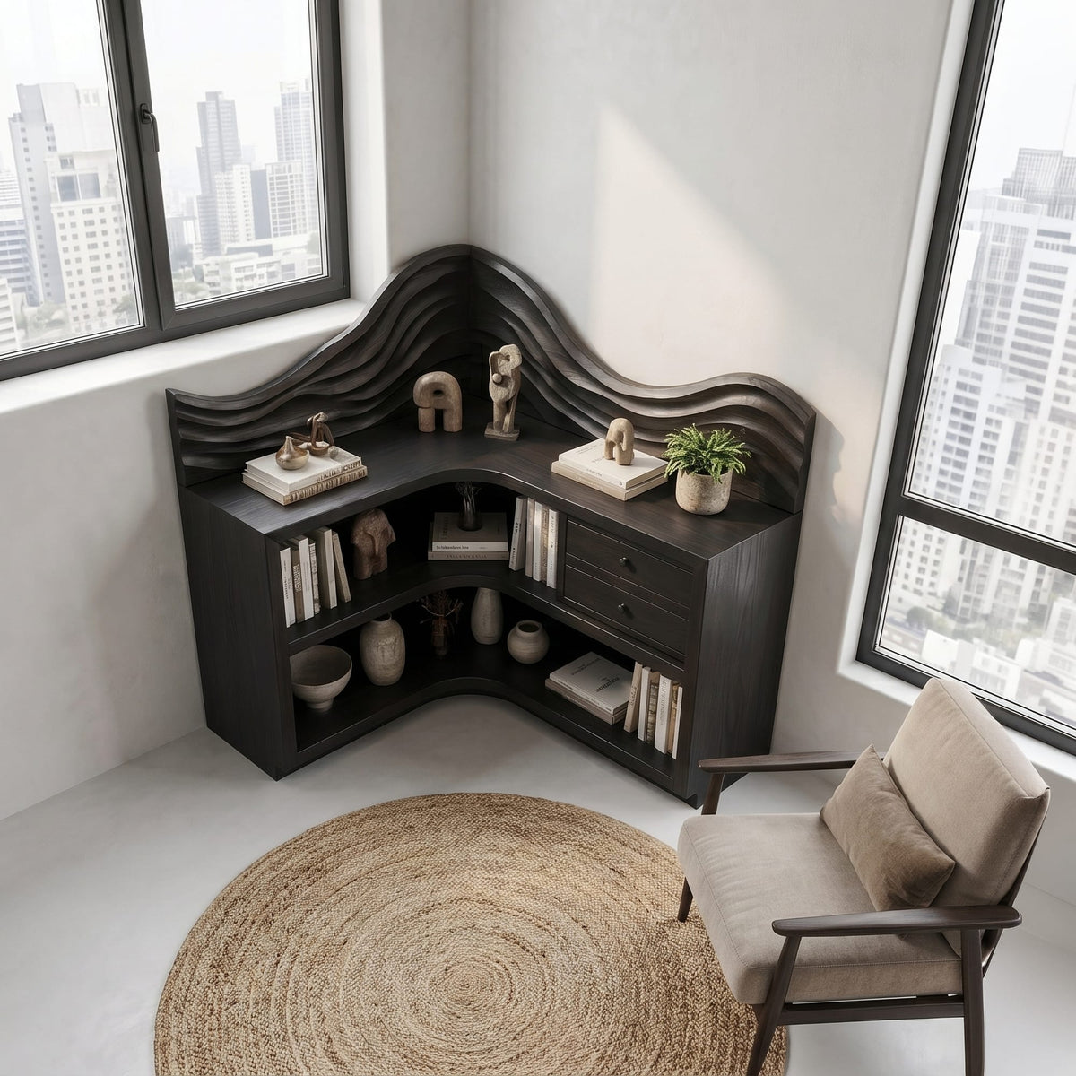 Arched Solid Bookshelf