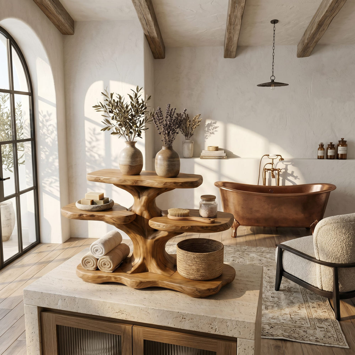 Floating Contemporary Bath Shelf