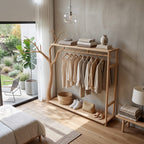 Rustic Clothing Shelf Rack Entryway Bedroom, solid wood, built to order