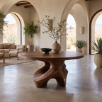 Minimalist Foyer Table Organic Base, solid wood, built to order, view 3