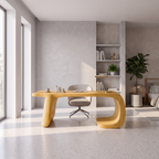Minimalist Writing Desk with Clean Symmetrical Base, solid wood, built to order, view 3