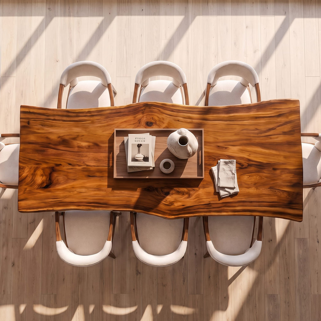 Contemporary Dining Table with Freeform Top, solid wood, built to order