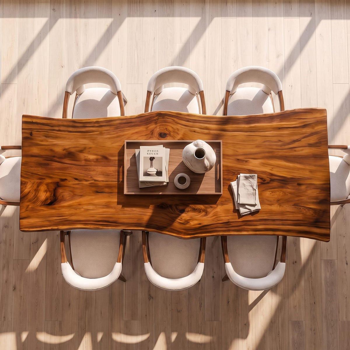 Contemporary Dining Table with Freeform Top, solid wood, built to order
