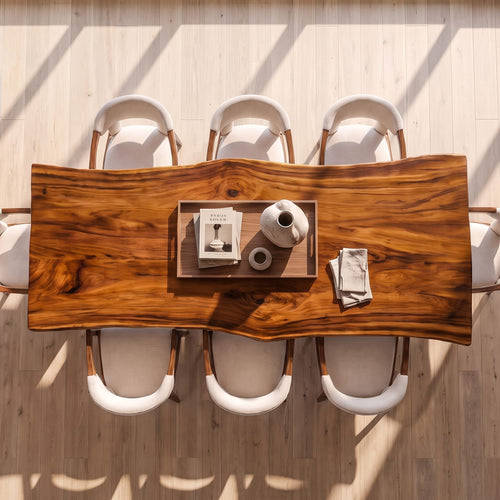 Contemporary Dining Table with Freeform Top, solid wood, built to order
