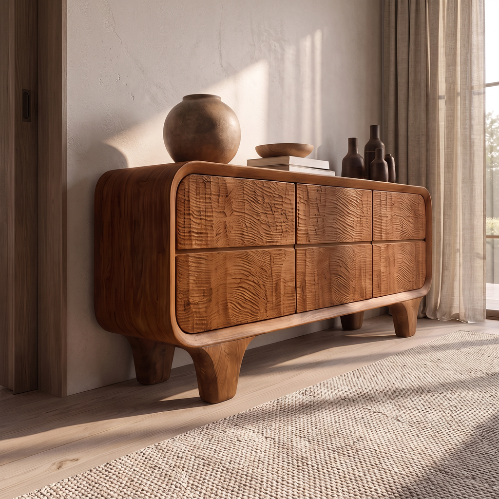 Contemporary Dresser with Smooth Curved Corners, solid wood, built to order, view 2