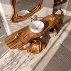 Rustic Bathroom Vanity with Bold Tree Root Design, solid wood, built to order